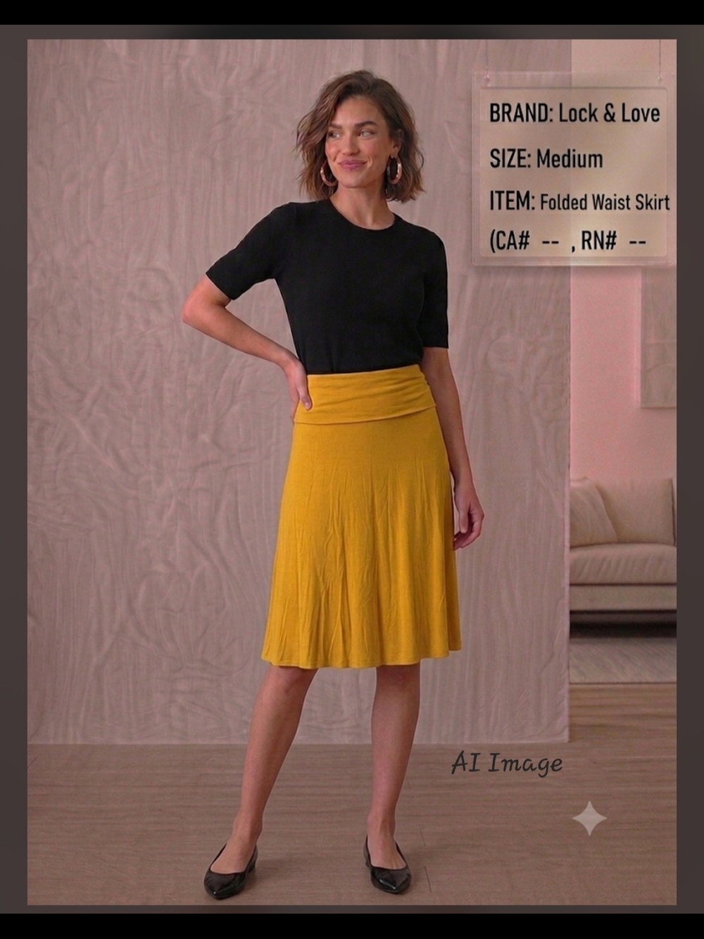 Yellow Folded Waist Skirt